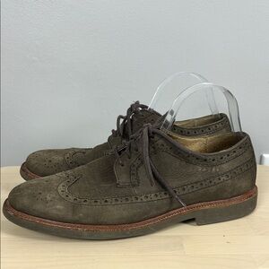 POLO Ralph Lauren‎ Suede Wing Tip Oxford Lace Up Size 9.5 Brown